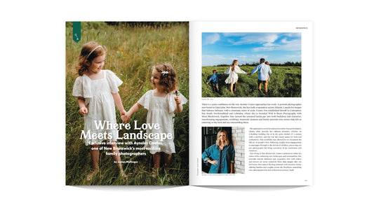 Two young girls in white dresses walk hand in hand through tall grass for Where Love Meets Landscape